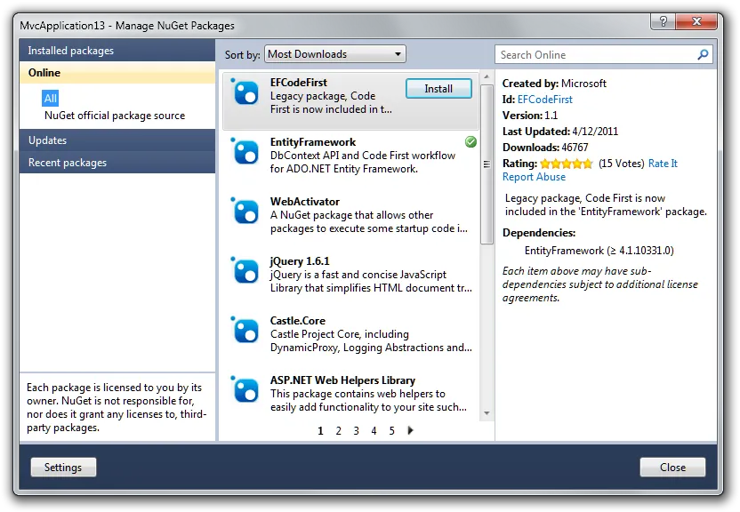 Nuget Package Manager Example
