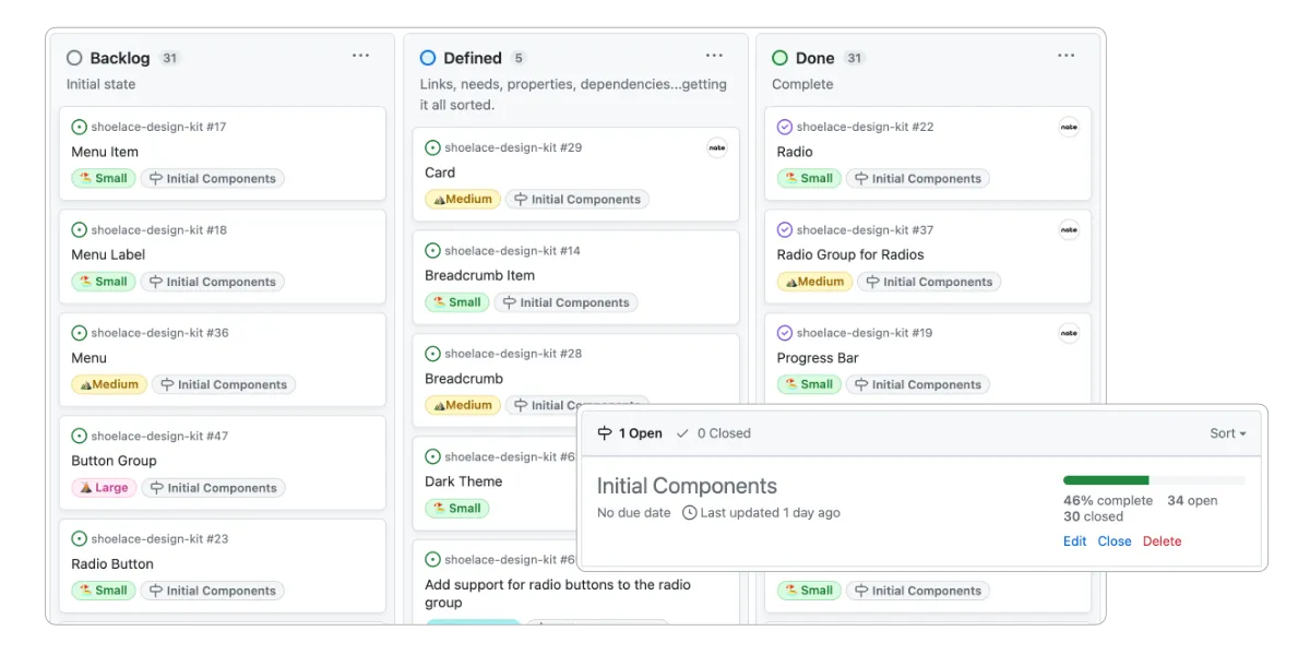 Screenshots of project from GitHub