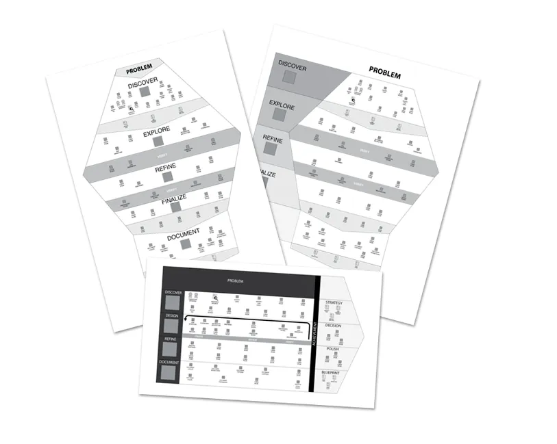 Conceptual designs of diagrams to communicate our design process