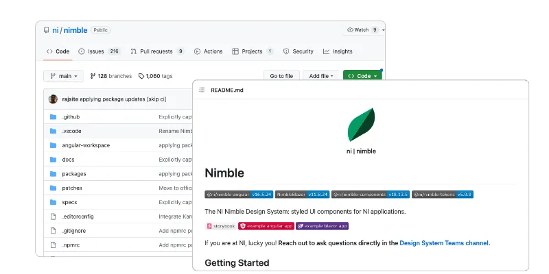 Image of the GitHub homepage for the design system