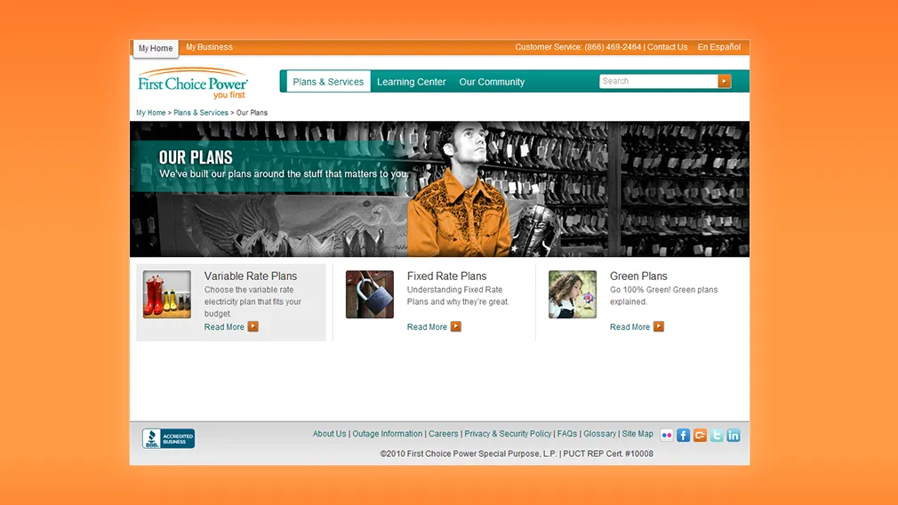 Screenshot of the First Choice Power