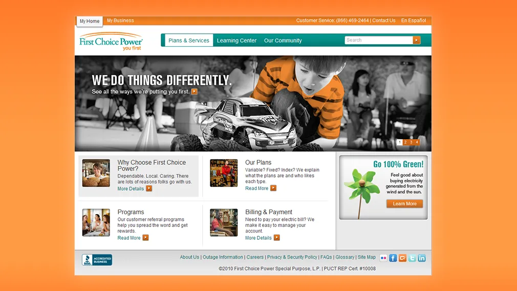 Screenshot of the First Choice Power