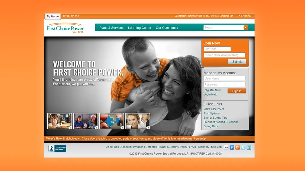 Screenshot of the First Choice Power